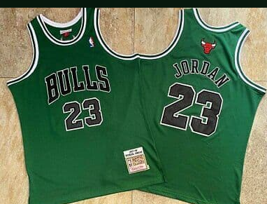 Bulls-23-Michael-Jordan green jersey