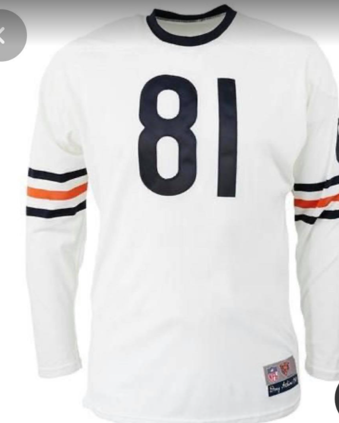Chicago Bears #81 white long t-shirt