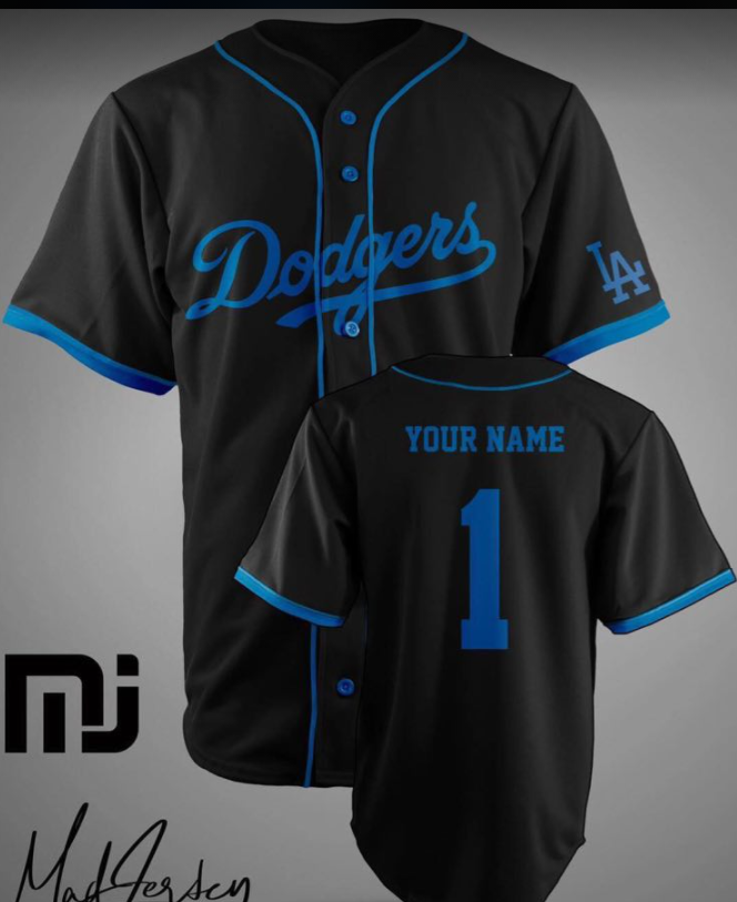 Los Angeles Dodgers black custom jersey