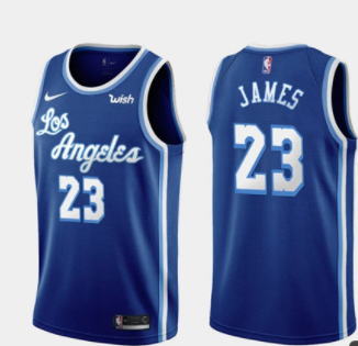 Men's Los Angeles Lakers #23 LeBron James Blue Stitched NBA Jersey