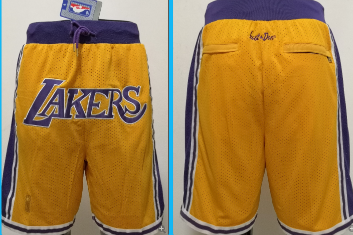 Los Angeles Lakers just do yellow men shorts 2