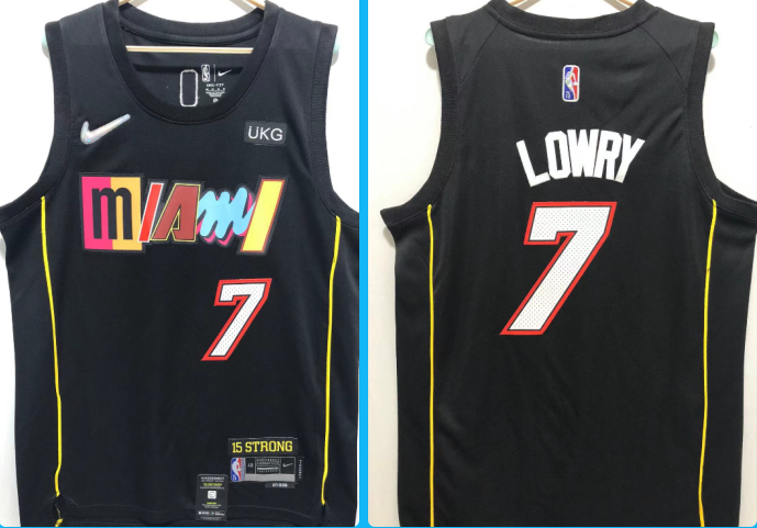 Men's Miami Heat #7 Black 75th Anniversary 2022 City Edition Stitched
