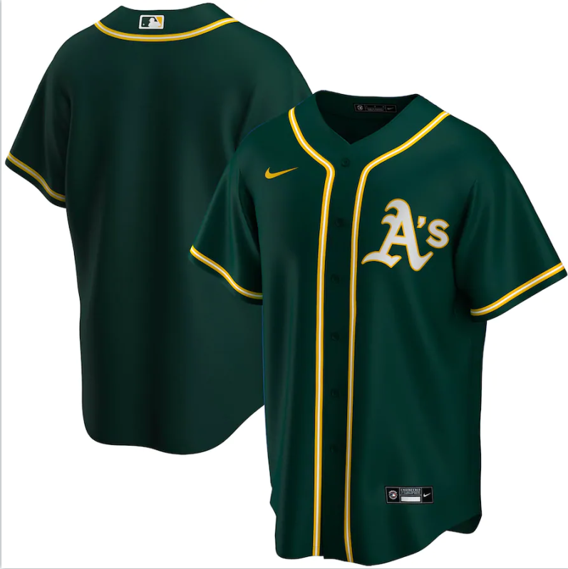 Oakland Athletics green blank jersey 2