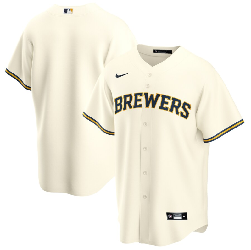 Milwaukee Brewers blank cream new jersey