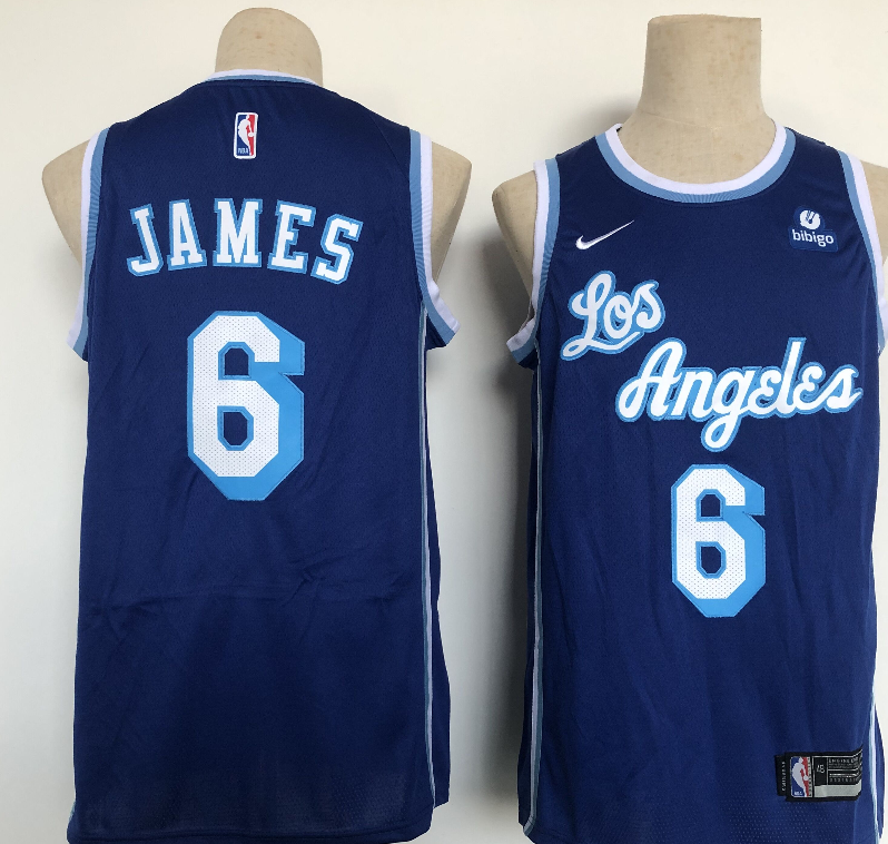 Men's Los Angeles Lakers #6 LeBron James Black Bibigo Stitched Basketball Jersey
