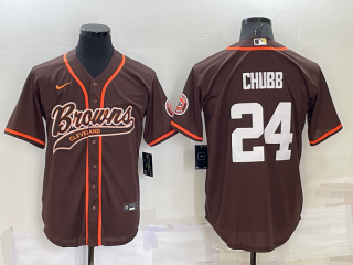 Cleveland Browns #24 Nick Chubb Brown Stitched Jersey