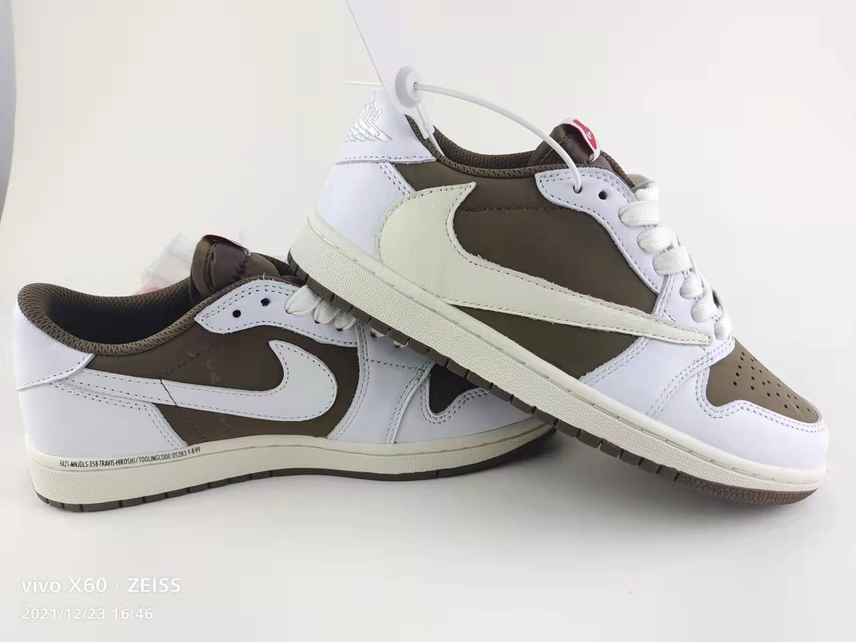 Jordan 1 white brown shoes