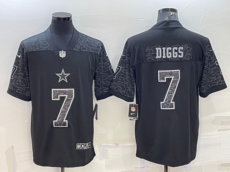Dallas Cowboys #7 Trevon Diggs Black Reflective Limited Stitched Football Jersey