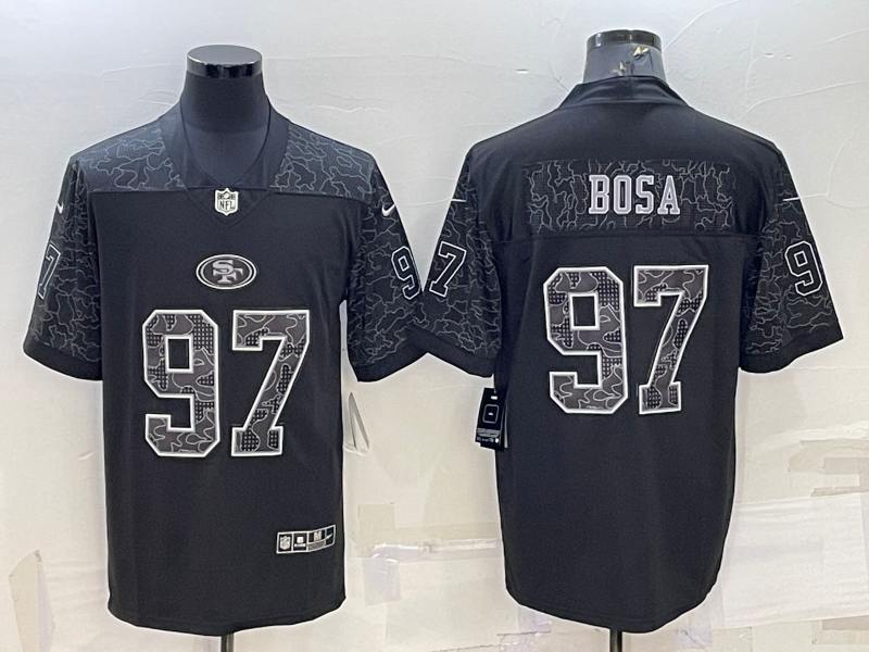 San Francisco 49ers #97 Nick Bosa Black Reflective Limited Stitched Football Jersey
