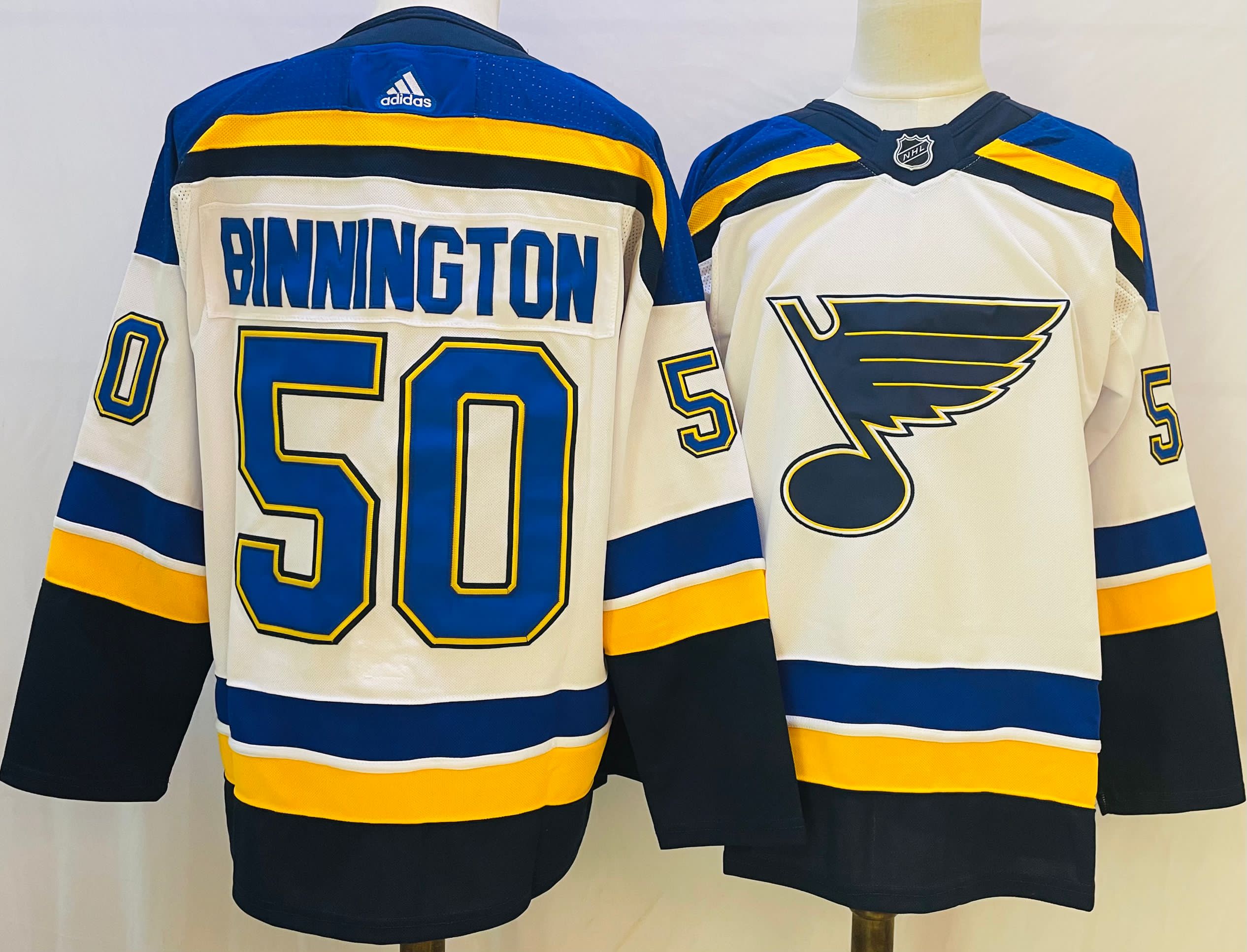Men's St. Louis Blues #50 Jordan Binnington white Stitched Jersey