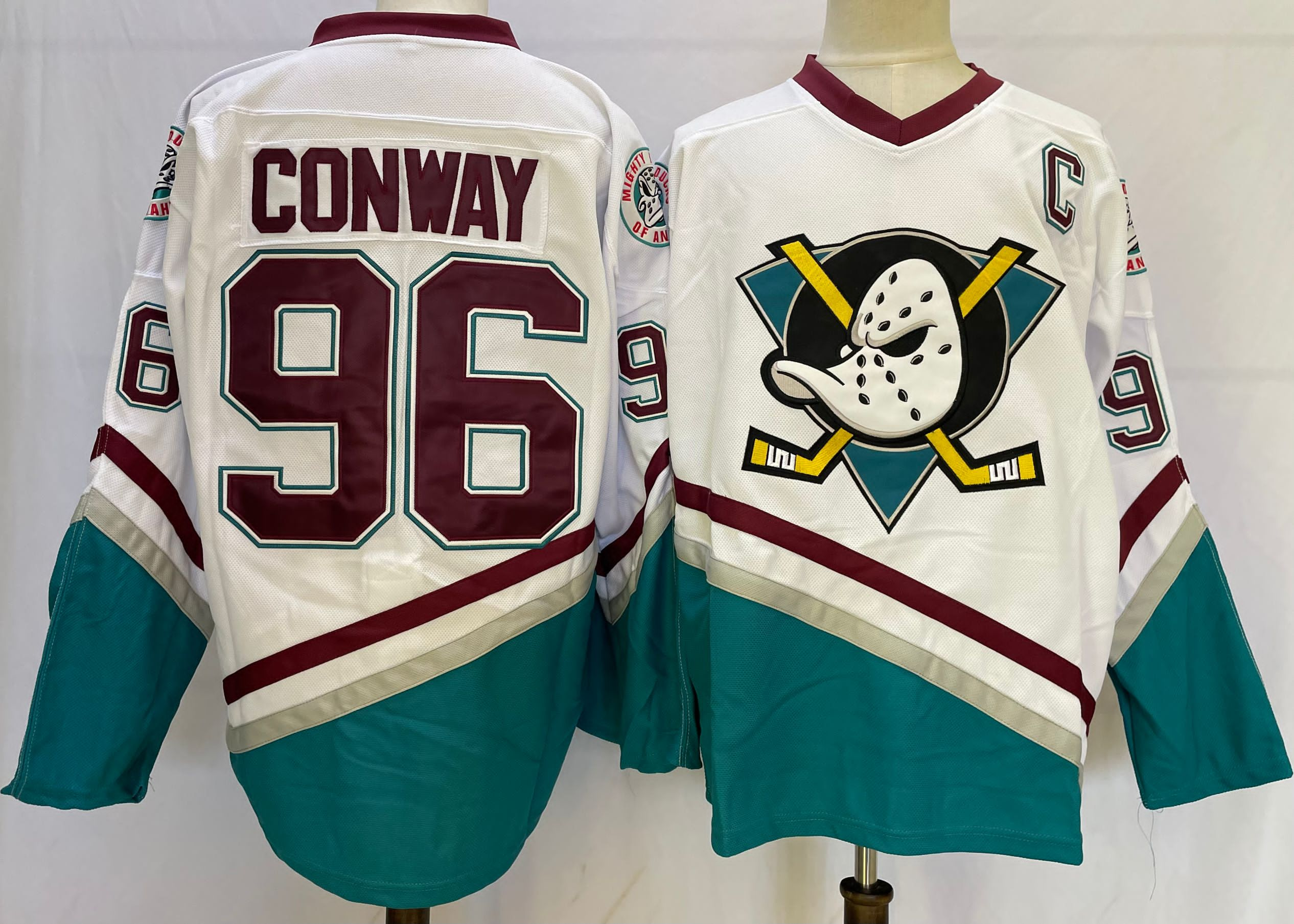 Men's Anaheim Ducks #96 white Teal Stitched Jersey