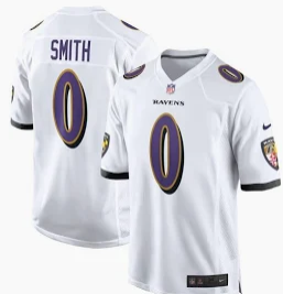ravens #0 roquan smith white jersey