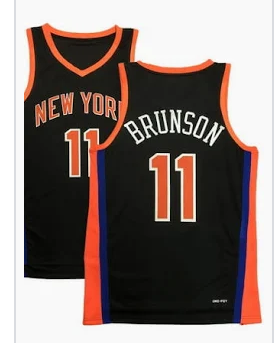 New Yok Knicks #11 Jalen Brunson Navy jersey