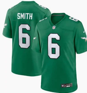 DeVonta Smith 6 Philadelphia Eagles kelley green youth jersey