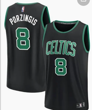 Celtics#8 Porzinis black Youth jersey
