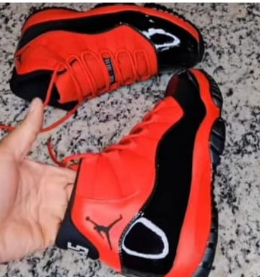 Jordan 11 red shoes